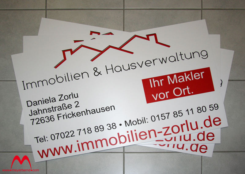 Schilder für Immobilienmakler in Frickenhausen