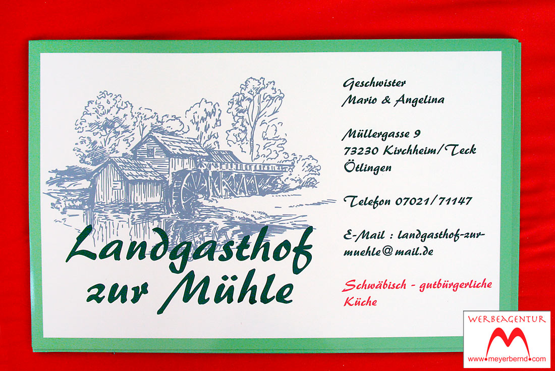 Magnetschilder für den Landgasthof zur Mühle in Kirchheim unter Teck - Stadtteil Ötlingen